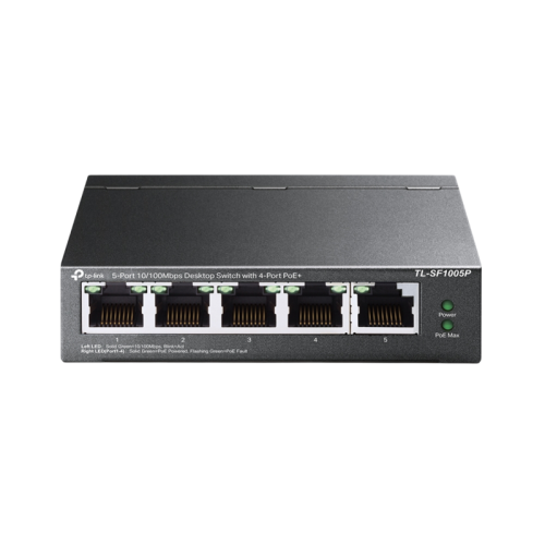 Коммутатор TP-Link TL-SF1005P (L2) 5x100Мбит/с 4PoE 58W неуправляемый