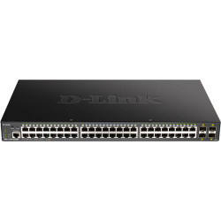 Коммутатор/ DGS-1250-52XMP Smart L2 Switch 48x1000Base-T PoE, 4х10GBase-X SFP+, PoE Budget 370W, CLI, RJ45 Console