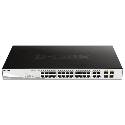 Коммутатор D-Link DGS-1210-28P/F 24x1Гбит/с 4xКомбо(1000BASE-T/SFP) 24PoE 193W управляемый