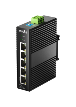 Промышленный коммутатор/ 5-Port Aluminum Industrial Switch, 1000Mbps 5-Port RJ45, Din-rail design, Power supply: DC 9.6~57V work temperature:-40 °C-75°C, Power Adapter Not Included