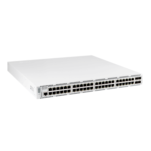 Ethernet-коммутатор MES2448P, 48 портов 10/100/1000BASE-T (PoE/PoE+), 4 порта 1000BASE-X/10GBASE-R, L3, 2 слота для модулей питания