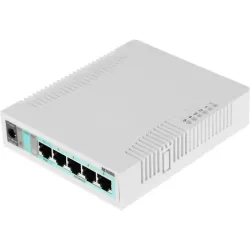 Коммутатор/ RB260GS 5x Gigabit Ethernet Smart Switch, SFP cage, plastic case, SwOS