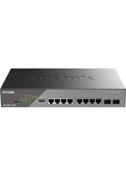Сетевой коммутатор/ Smart L2 Surveillance Switch 8х1000Base-T PoE, 2x1000Base-X SFP, PoE Budget 130W, Long-range PoE up to 250m