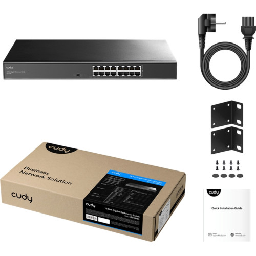 Коммутатор/ 16-Port Gigabit Metal Switch 19 inch