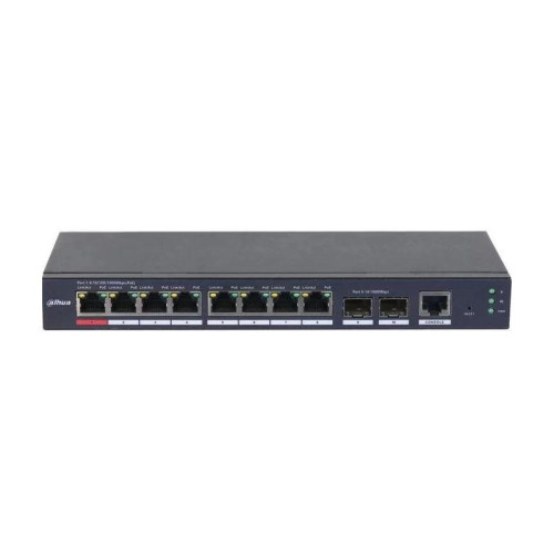 Коммутатор Dahua DH-S4210-8GT-110 (L2) 10x1Гбит/с 2SFP 8PoE 110W управляемый