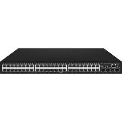 Управляемый L2 PoE коммутатор Gigabit Ethernet на 48 RJ45 PoE + 4 x GE SFP порта. Порты: 48 x GE (10/100/1000 Base-T) с поддержкой PoE (IEEE 802.3af/at), 4 x GE Uplink. Соответствует стандартам PoE IEEE 802.3af/at. Автоматическое определение и режим антиз