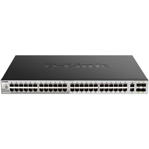 Коммутатор D-Link DGS-3130-54PS/B (L3) 48x1Гбит/с 2x10Гбит/с 4SFP+ 48PoE+ 370W управляемый