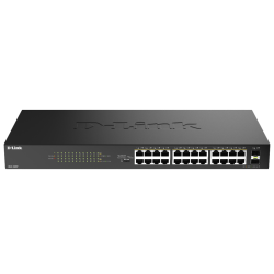 Коммутатор/ Конфигурируемый PoE-коммутатор, 24x1000Base-T PoE, 2x1000Base-X SFP, PoE-бюджет 240 Вт, дальность PoE до 250 м, DIP-переключатель, корпус металл
