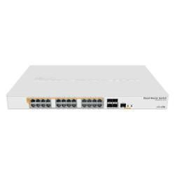 Коммутатор/ CRS328-24P-4S+RM Cloud Router Switch 24 port Gigabit Ethernet router/switch with four 10Gbps SFP+ ports in 1U rackmount case, Dual Boot and PoE output, 500W