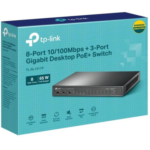 Коммутатор/ 8-Port 10/100Mbps + 3-Port Gigabit Desktop Switch with 8-Port PoE+ Коммутатор/ 8-Port 10/100Mbps + 3-Port Gigabit Desktop Switch with 8-Port PoE+