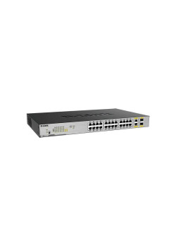 Коммутатор/ DGS-1026MP Unmanaged Switch 24x1000Base-T PoE, 2xCombo 1000Base-T/SFP, PoE Budget 370W, metal case