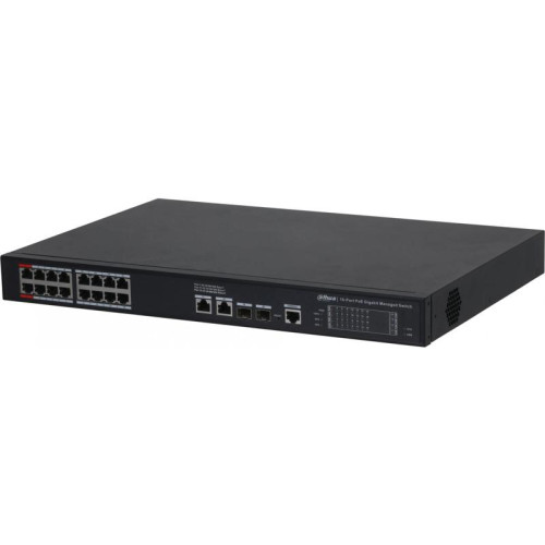 Коммутатор Dahua DH-S4220-16GT-190 (L2) 16x1Гбит/с 2SFP 16PoE 190W управляемый