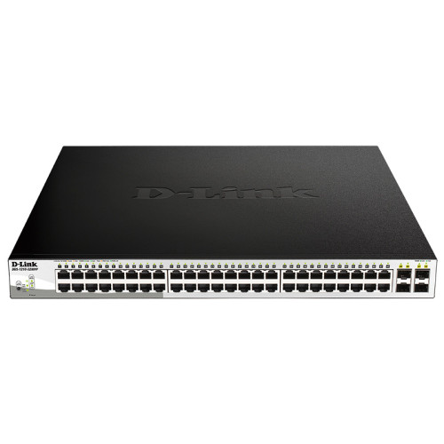 Коммутатор/ DGS-1210-52MPP Smart L2 Switch 48х1000Base-T PoE, 4х1000Base-X SFP, PoE Budget 740W, Compact CLI