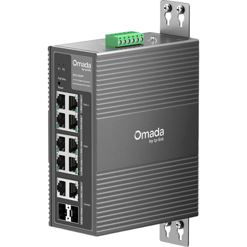 Коммутатор/ Omada 10-Port Gigabit Industrial Easy Managed Switch with 6-Port PoE+ and 2-Port PoE++ Коммутатор/ Omada 10-Port Gigabit Industrial Easy Managed Switch with 6-Port PoE+ and 2-Port PoE++