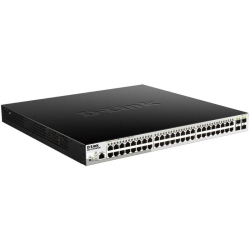 Коммутатор D-Link DGS-1210-52MP/ME/B 48x1Гбит/с 4SFP 48PoE 370W управляемый