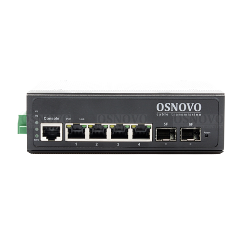 Коммутатор/ SW-80402-IL(port 90W 360W) Промышленный управляемый (L2+) PoE коммутатор Gigabit Ethernet на 6 портов. Порты: 4 x GE (10/100/1000Base-T) с PoE (до 90W) + 2 x GE SFP (1000Base-T). Уровень управления L2+. Соответствует стандартам PoE IEEE 802.3a