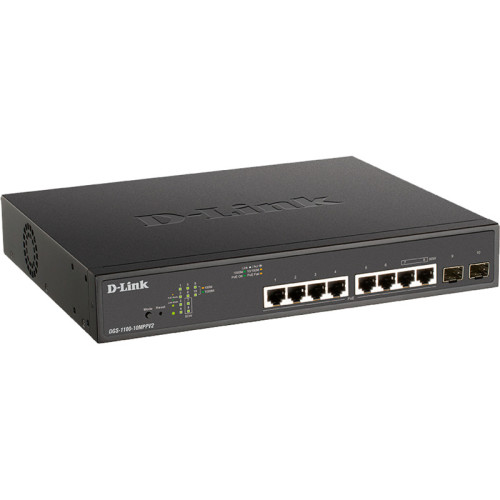 Коммутатор/ EasySmart L2 Switch 8х1000Base-T PoE, 2x1000Base-X SFP, PoE Budget 242W, 2 PoE ports 802.3bt (90W) Коммутатор/ EasySmart L2 Switch 8х1000Base-T PoE, 2x1000Base-X SFP, PoE Budget 242W, 2 PoE ports 802.3bt (90W)