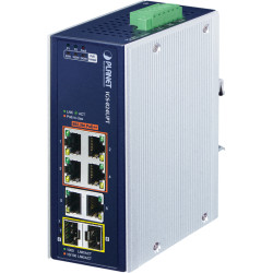 коммутатор/ PLANET IGS-824UPT IP30 Industrial 4-Port 10/100/1000T 95W 802.3bt PoE + 2-Port 10/100/1000T + 2-Port 100/1000X SFP Gigabit Ethernet Switch(802.3bt Type-4, PoH, Legacy mode support, -40 to 75 C, dual 48V~54V DC, PoE Usage LED)