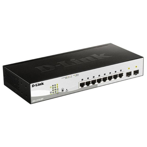 Коммутатор D-Link DGS-1210-08P/G3A Настраиваемый L2 коммутатор с 8 портами 10/100/1000Base-T и 2 портами 1000Base-X SFP (8 портов PoE 802.3af/at, PoE-бюджет 65 Вт)