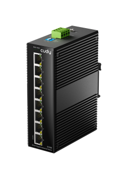 Промышленный коммутатор/ 8-Port Aluminum Industrial Switch, 1000Mbps 8-Port RJ45, Din-rail design, Power supply: DC 9.6~57V work temperature:-40 °C-75°C, Power Adapter Not Included