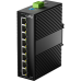 Промышленный коммутатор/ 8-Port Aluminum Industrial Switch, 1000Mbps 8-Port RJ45, Din-rail design, Power supply: DC 9.6~57V work temperature:-40 °C-75°C, Power Adapter Not Included