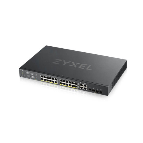 ZYXEL GS1920-24HPv2 Hybrid Smart switch PoE+ ZYXEL Nebula Flex, 24xGE PoE+, 4xCombo (SFP/RJ-45), budget PoE 375W, Standalone / cloud management