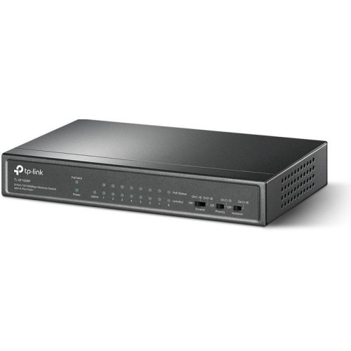 Коммутатор/ 9-port 10/100Mbps unmanaged switch with 8 PoE+ ports, compliant with 802.3af/at PoE