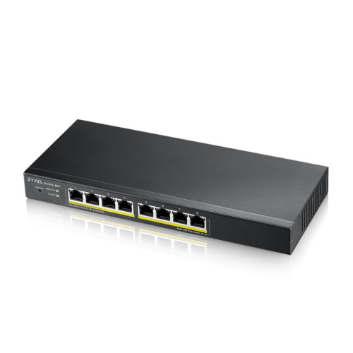 Коммутатор/ Zyxel NebulaFlex GS1915-8EP Hybrid Smart L2 PoE+ Switch, 8xGE PoE+, Silent (No Fan), 60W PoE Budget, Standalone/Cloud Management