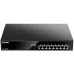 Коммутатор/ DGS-1008MP/B Unmanaged Switch 8x1000Base-T PoE, PoE Budget 125W, metal case