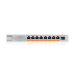 Коммутатор/ Мультигигабитный PoE++ коммутатор Zyxel XMG-108HP, 8xRJ-45: 1/2.5G PoE++, 1xSFP+, настольный, бесшумный, бюджет PoE 100 Вт