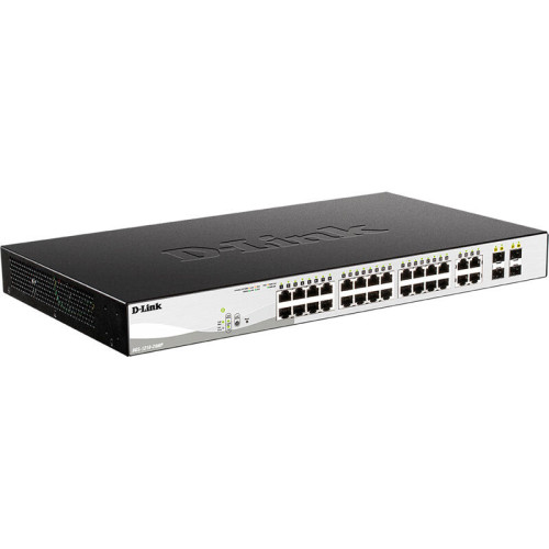 Коммутатор/ DGS-1210-28MP/F4A Smart L2 Switch 24х1000Base-T PoE, 4хCombo 1000Base-T/SFP, PoE Budget 370W, Compact CLI Коммутатор/ DGS-1210-28MP/F4A Smart L2 Switch 24х1000Base-T PoE, 4хCombo 1000Base-T/SFP, PoE Budget 370W, Compact CLI