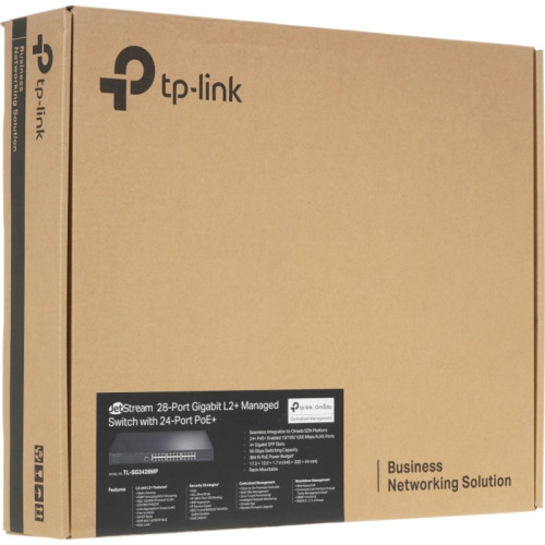 Коммутатор/ JetStream 28-port Gigabit L2+ Managed Switch with 24-port PoE+, PoE budget up to 384W, support SDN Коммутатор/ JetStream 28-port Gigabit L2+ Managed Switch with 24-port PoE+, PoE budget up to 384W, support SDN