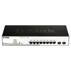 Коммутатор/ Smart L2 Switch 8х1000Base-T PoE, 2х1000Base-X SFP, PoE Budget 65W, Compact CLI