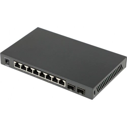 Коммутатор/ 8-port gigabit Smart PoE+ Switch with 2 SFP uplink ports,desktop mount, 8 802.3af/at compliant PoE+ ports, 2 SFP uplink ports, 58W PoE budget, L2 switch features