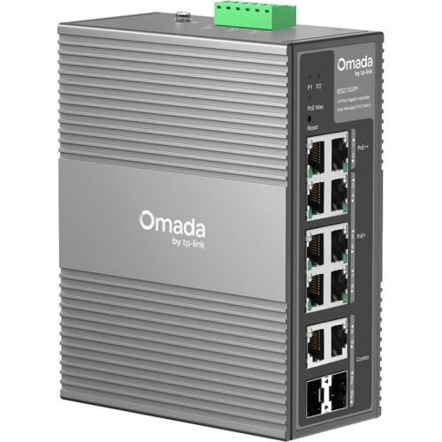 Коммутатор/ Omada 10-Port Gigabit Industrial Easy Managed Switch with 6-Port PoE+ and 2-Port PoE++ Коммутатор/ Omada 10-Port Gigabit Industrial Easy Managed Switch with 6-Port PoE+ and 2-Port PoE++