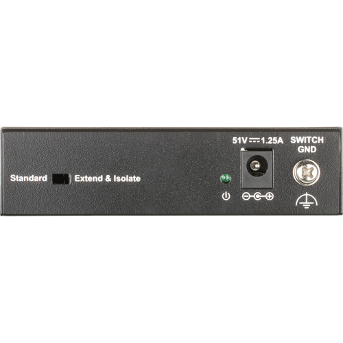 Коммутатор/ DSS-100E-6P Unmanaged Surveillance Switch 6x100Base-TX (4x100Base-TX PoE), Surge 6KV, PoE Budget 55W, Long-range PoE up to 250m, metal case