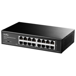 Коммутатор CUDY 16-Port Gigabit Metal Switch 16-Port Gigabit Switch, 16 Gigabit RJ45 Ports, IGMP Snooping, Loop Detection/Prevention, 802.1p/DSCP QoS, Switch/VLAN/Extend working mode DIP switch, Rack-mountable Steel Case, Power Saving, Plug & Play, Rack-M