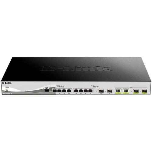 Коммутатор D-Link DXS-1210-12TC (L2) 8x10Гбит/с 2xКомбо(10GBase-T/SFP+) 2SFP+ настраиваемый