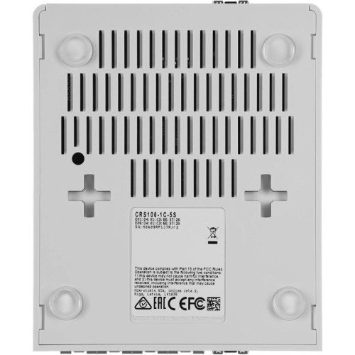 Коммутатор MikroTik CRS106-1C-5S (L2) 1xКомбо(1000BASE-T/SFP) 5SFP управляемый