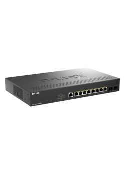 Коммутатор D-Link DGS-1210-10XP/ME/C1A Управляемый L2 коммутатор с 8 портами 10/100/1000Base-T и 2 портами 10GBase-X SFP+ (8 портов PoE 802.3af/at, PoE-бюджет 240 Вт)