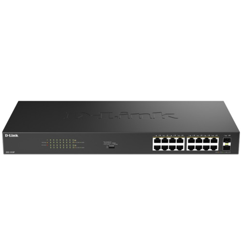 Коммутатор D-Link DGS-1018P DGS-1018P/B1A 16x1Гбит/с 2SFP 16PoE 240W неуправляемый Коммутатор D-Link DGS-1018P DGS-1018P/B1A 16x1Гбит/с 2SFP 16PoE 240W неуправляемый