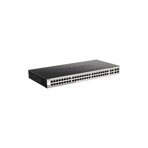 Коммутатор/ DGS-1210-52MP/F Smart L2 Switch 48х1000Base-T PoE, 4хCombo 1000Base-T/SFP, PoE Budget 370W, Compact CLI