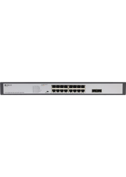 Коммутатор/ Unmanaged Switch 16x1000Base-T PoE, 2x1000Base-X SFP, PoE Budget 200W, Long-range PoE up to 250m, 19