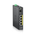Коммутатор/ ZYXEL RGS100-5P, 5 Port unmanaged PoE Switch, 120 Watt PoE, DIN Rail, IP30, 12-58V DC Коммутатор/ ZYXEL RGS100-5P, 5 Port unmanaged PoE Switch, 120 Watt PoE, DIN Rail, IP30, 12-58V DC
