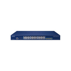 коммутатор/ PLANET Layer 3 24-Port 10/100/1000T + 4-Port 10G SFP+ Stackable Managed Switch (Hardware stacking up to 8 units, hardware-based Layer 3 IPv4/IPv6 Routing and VRRP, supports ERPS Ring)