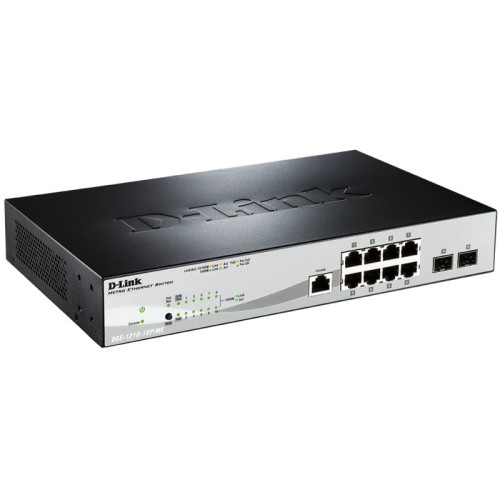 Сетевой коммутатор/ Managed Gigabit Switch with 8 10/100/1000Base-T PoE + 2 SFP Ports