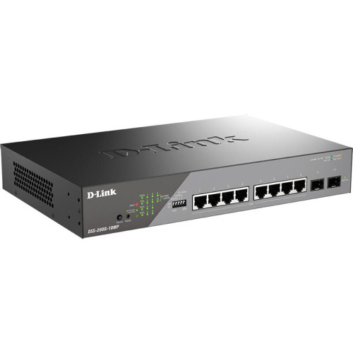 Сетевой коммутатор/ Smart L2 Surveillance Switch 8х1000Base-T PoE, 2x1000Base-X SFP, PoE Budget 130W, Long-range PoE up to 250m Сетевой коммутатор/ Smart L2 Surveillance Switch 8х1000Base-T PoE, 2x1000Base-X SFP, PoE Budget 130W, Long-range PoE up to 250m