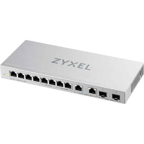 Switch Zyxel XGS1010-12, 8xGE, 2x1/2.5GE, 2xSFP+, desktop, silent