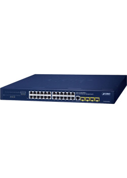 коммутатор/ PLANET GS-4210-24T4S IPv4/IPv6, 24-Port 10/100/1000T + 4-Port 100/1000X SFP L2/L4 SNMP Manageable Gigabit Ethernet Switch(supports ERPS Ring, CloudViewer app, MQTT and Cybersecurity feature)