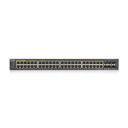 Коммутатор/ ZYXEL GS1920-48HPv2 Hybrid Smart switch PoE+ ZYXEL Nebula Flex, 44xGE PoE+, 4xCombo (SFP/RJ-45 PoE+), 2xSFP, budget PoE 375W, Standalone / cloud management